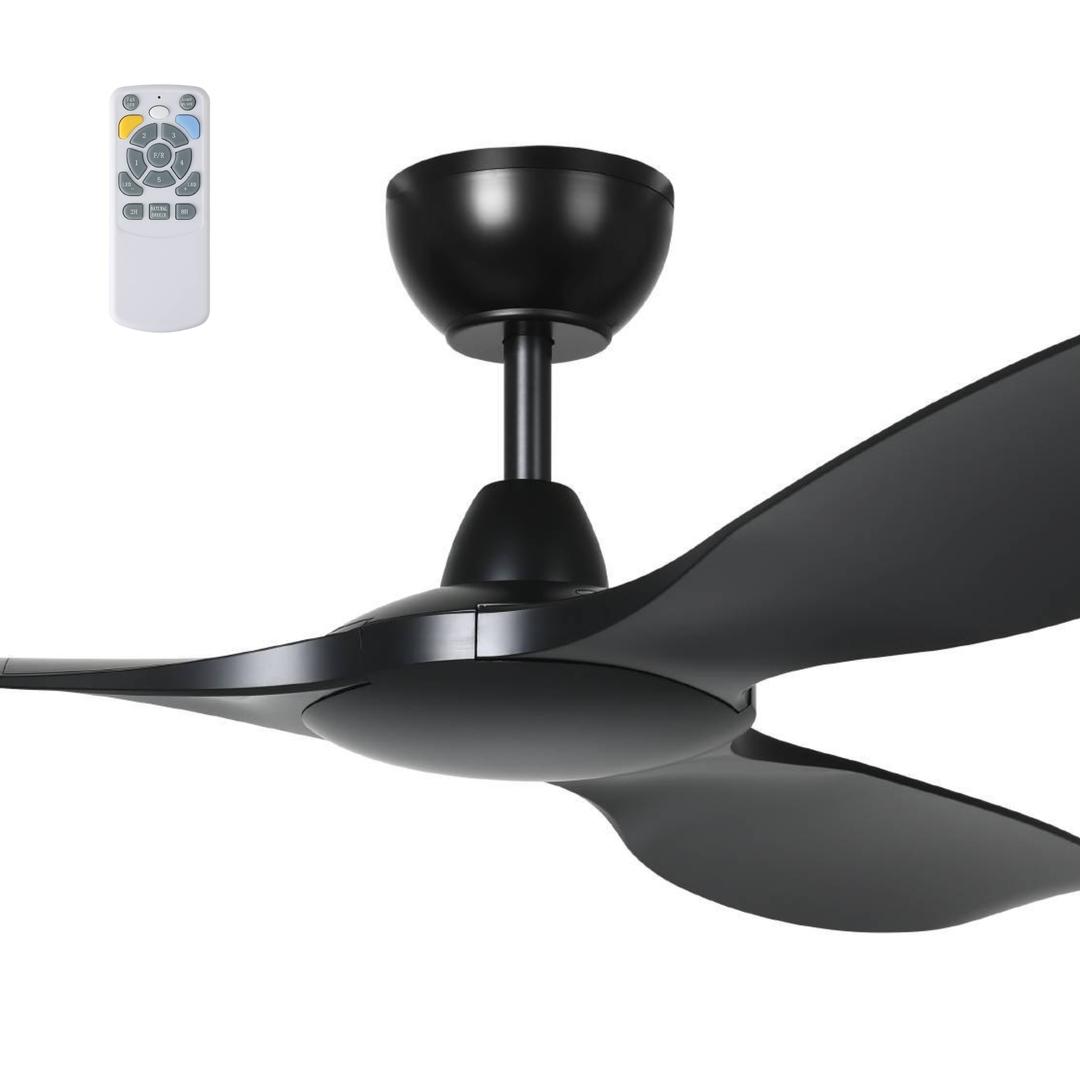 Black Eglo Kurrawa 60" DC IP55 Ceiling Fan with Remote