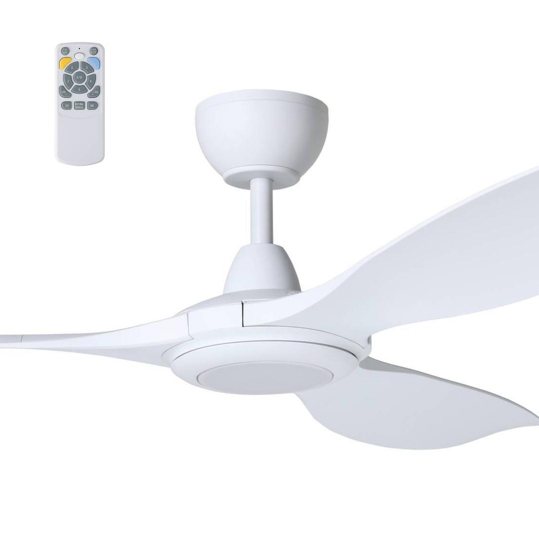 White Eglo Kurrawa 60" DC IP55 Ceiling Fan with 20W CCT LED Light and Remote