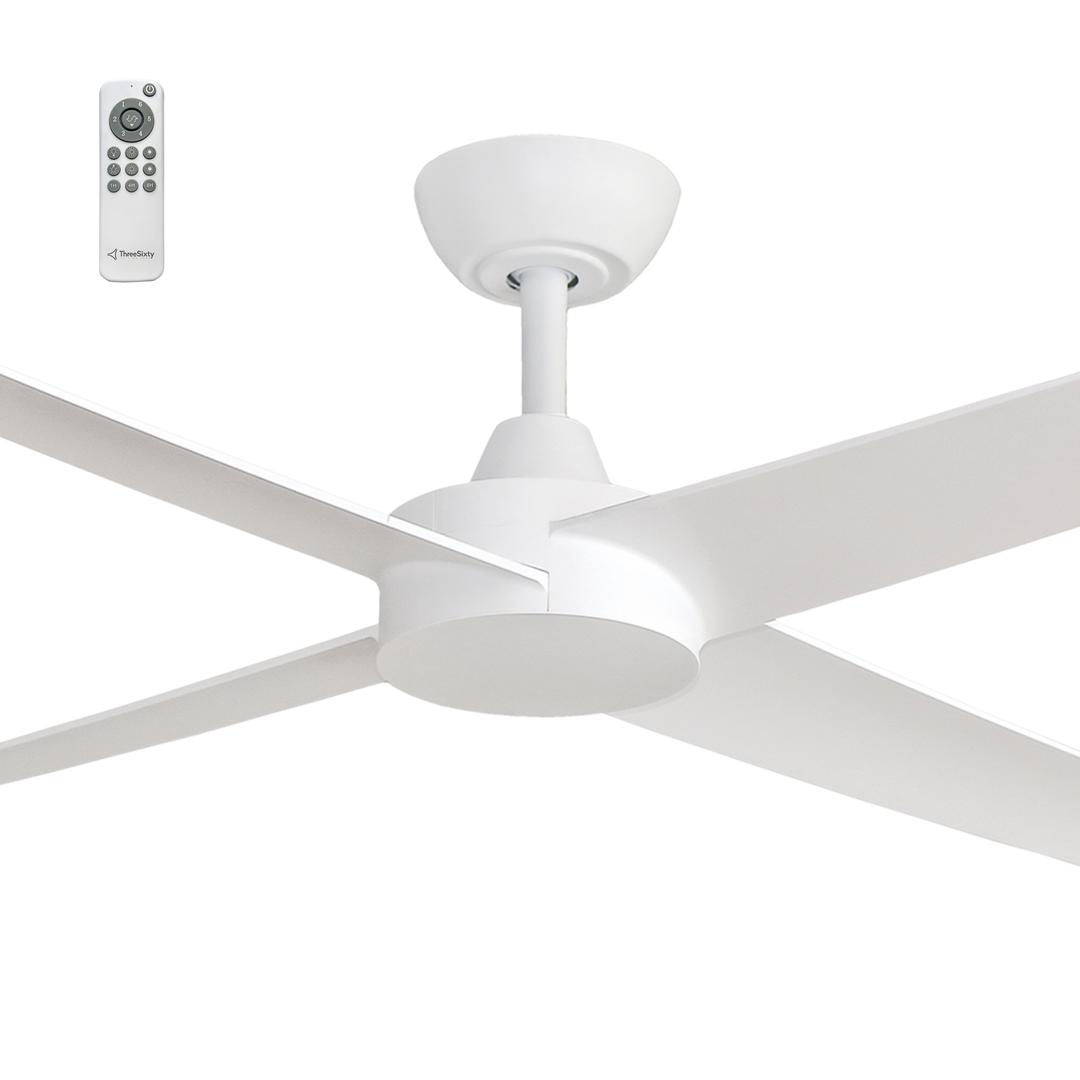 White ThreeSixty Ambience 48" DC Ceiling Fan with 8W Uplight and Remote