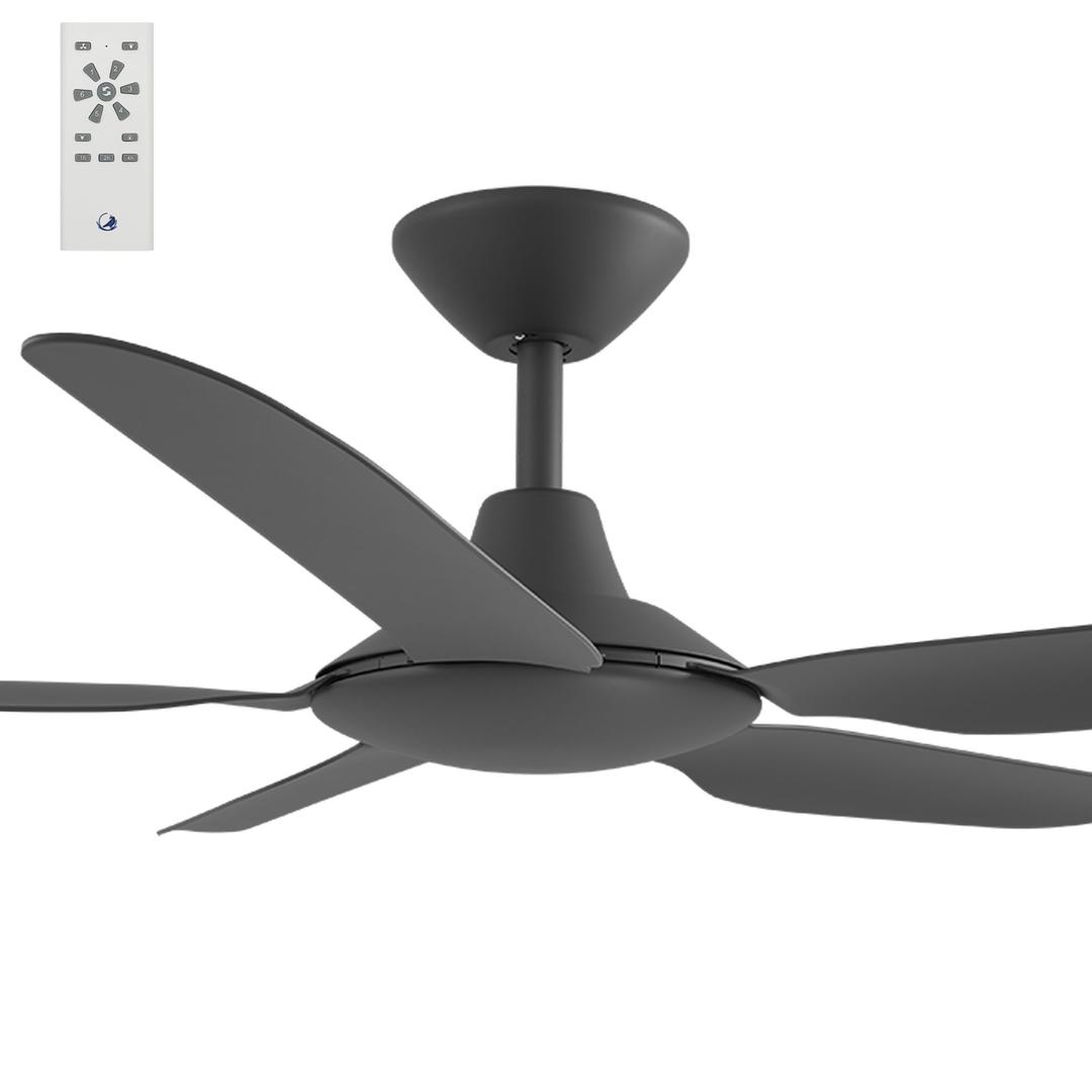 Matte Black Calibo Storm 52" (1320mm) 5 Blade Indoor/Outdoor DC Ceiling Fan and Remote
