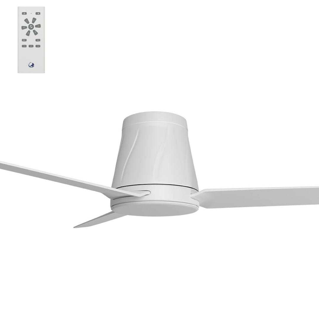 White Calibo Profile 50" (1250mm) DC Low Profile Ceiling Fan with Remote