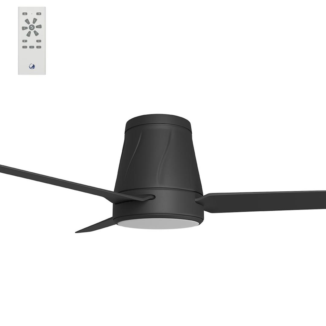 Matte Black Calibo Profile 50" (1250mm) DC Low Profile Ceiling Fan with 18W CCT Dimmable Light and Remote