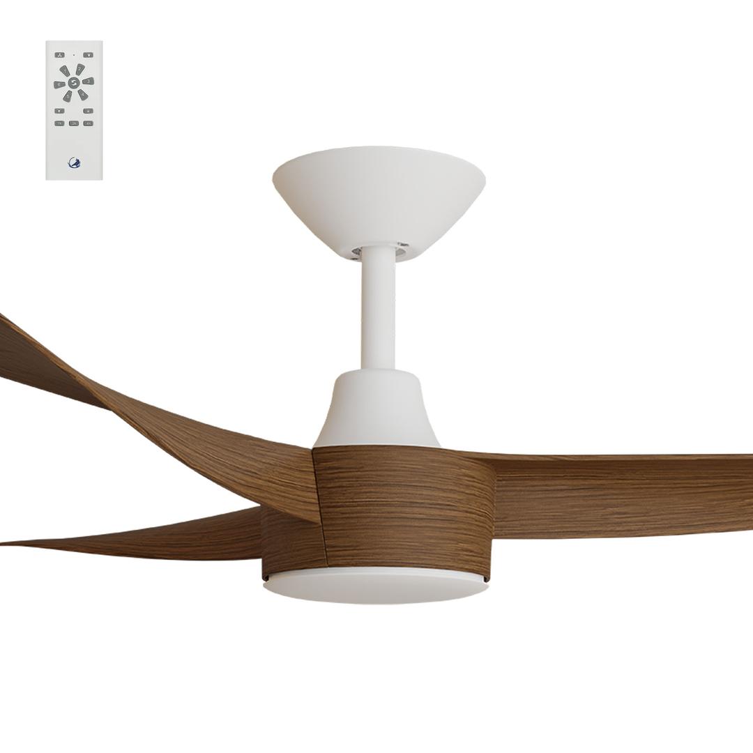 Koa Blades White Calibo Turaco 48" (1220mm) Indoor/Outdoor DC Ceiling Fan with Remote