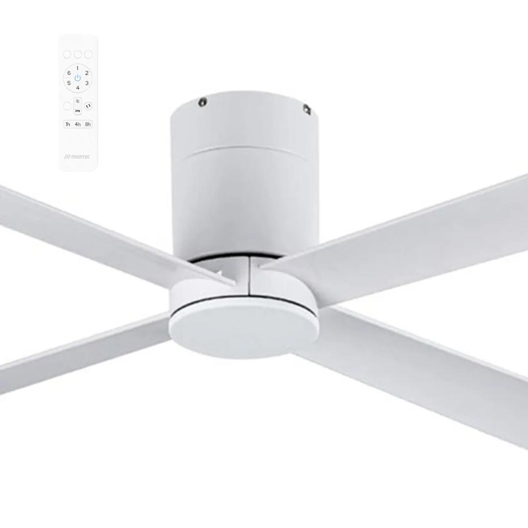 White Martec Carrara 48" (1220mm) Smart DC Indoor Ceiling Fan with Remote