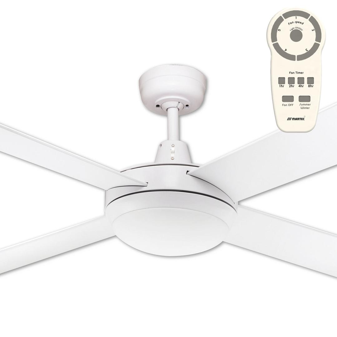 White - 3000K Martec Lifestyle DC 52" Ceiling Fan With 24W Dimmable LED Light And Remote