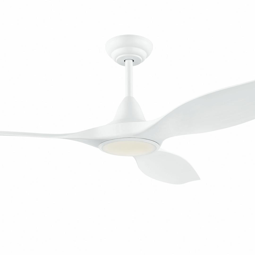 White Eglo Noosa 52" 3 Blade DC Indoor/Outdoor Ceiling Fan With 18W CCT Dimmable LED Light